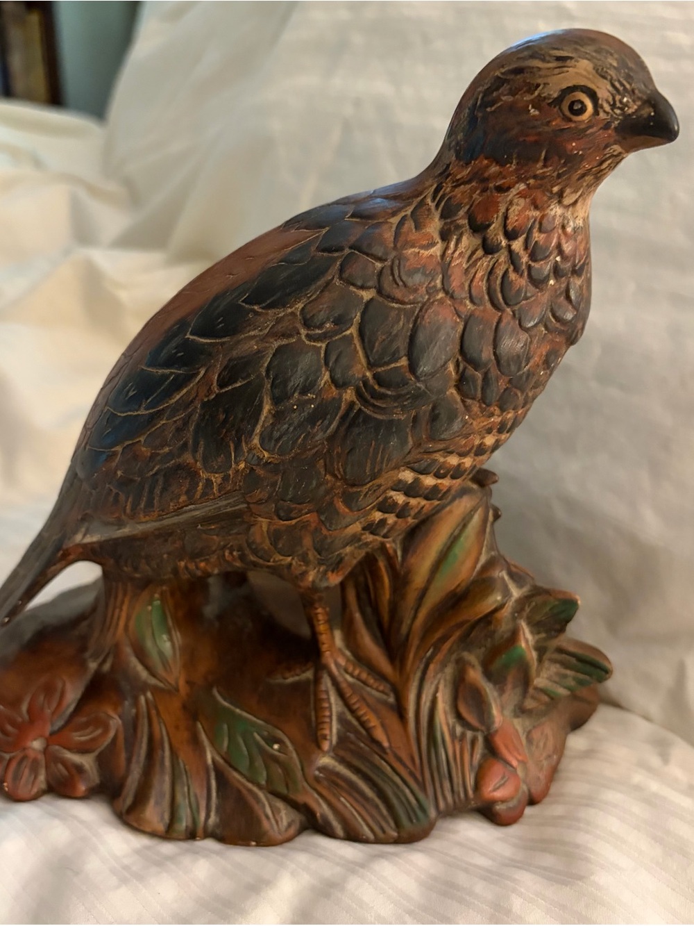 Vintage Holland Mold quail.  AMS mark. Decorative Hand-Painted
